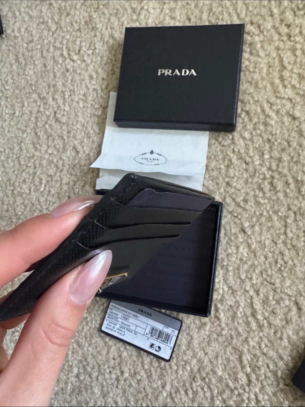 Prada Saffiano Leather card holder black - Picture 14 of 15